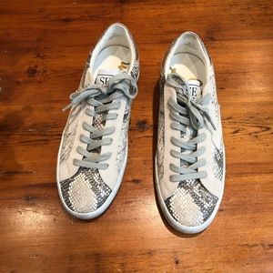 SAM EDELMAN FAUX SNAKESKIN SNEAKERS